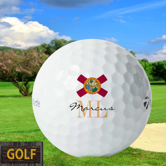 Monogrammed Florida Flag & Golfing Florida, Vereni Golfballen
