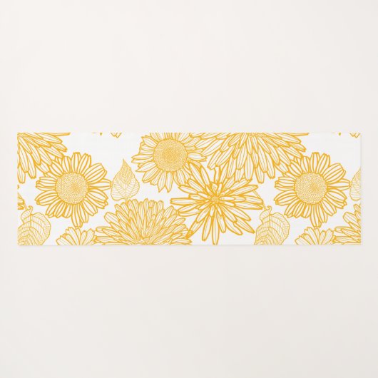 Monogrammed Flowers Pattern Yoga Mat (Achterkant (horizontaal))