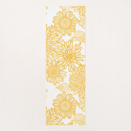 Monogrammed Flowers Pattern Yoga Mat (Achterkant)