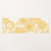 Monogrammed Flowers Pattern Yoga Mat (Voorkant (horizontaal))