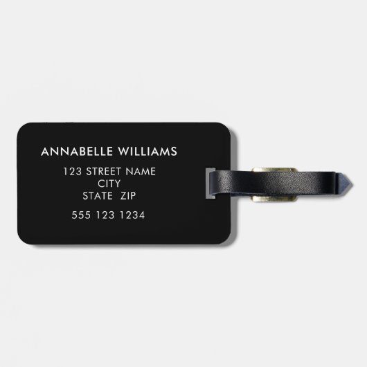 Monogrammed Folk Art Floral Pattern Bagagelabel (Achterkant horizontaal)