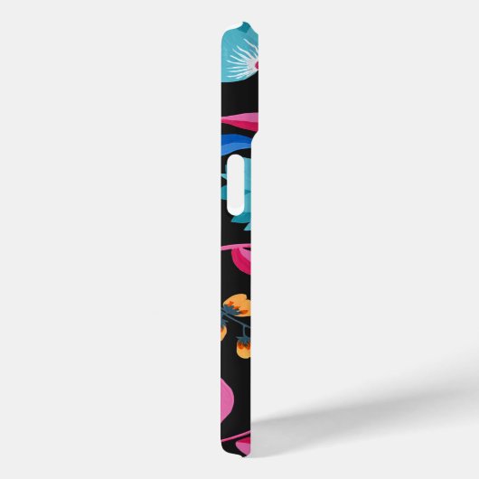 Monogrammed Folk Art Floral Pattern Case-Mate iPhone Case (Achterkant / Rechts)