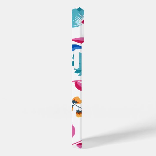 Monogrammed Folk Art Floral Pattern Case-Mate iPhone Case (Achterkant / Rechts)