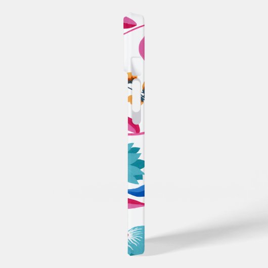 Monogrammed Folk Art Floral Pattern Case-Mate iPhone Case (Achterkant / Links)