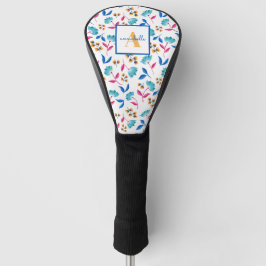 Monogrammed Folk Art Floral Pattern Golfheadcover
