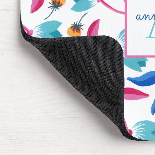 Monogrammed Folk Art Floral Pattern Muismat (Hoek)