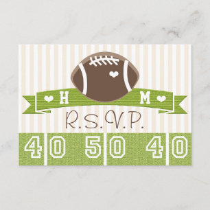 MONOGRAMMED FOOTBALL WEDDING RESPONDS CARDS RSVP KAARTJE