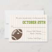 MONOGRAMMED FOOTBALL WEDDING RESPONDS CARDS RSVP KAARTJE (Achterkant)