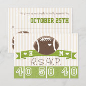 MONOGRAMMED FOOTBALL WEDDING RESPONDS CARDS RSVP KAARTJE (Voorkant / Achterkant)