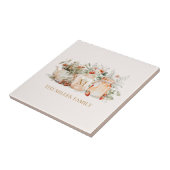 Monogrammed Forest Floral Botanical Family Name Tegeltje (Zijkant)