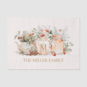 Monogrammed Forest Floral Botanical Family Name Tissuepapier (Voorkant)