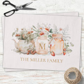 Monogrammed Forest Floral Botanical Family Name Tissuepapier