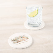 Monogrammed Forest Floral Botanical Family Name Zandsteen Onderzetter (Zijkant)