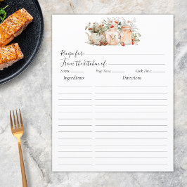 Monogrammed Forest Floral Botanical Recept Insert