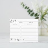 Monogrammed Forest Floral Botanical Recept Kaart (Staand voorkant)