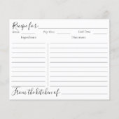 Monogrammed Forest Floral Botanical Recept Kaart (Voorkant)