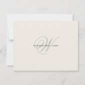 Monogrammed Formele Harde Dank u Kaart (Voorkant)