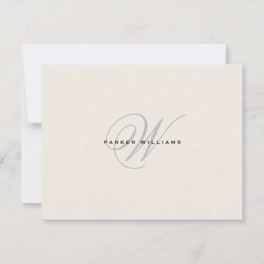 Monogrammed Formele Harde Dank u Kaart (Voorkant)