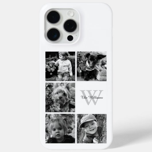 Monogrammed Foto Collage Case-Mate iPhone Case (Achterkant)