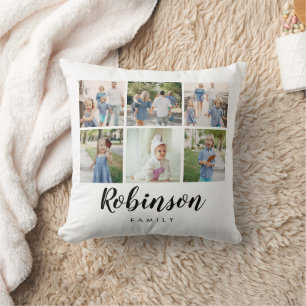 Monogrammed Foto Collage Classic Family   Kussen