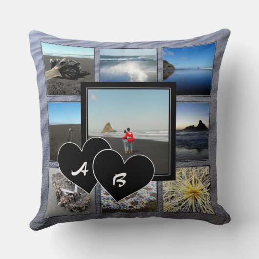 Monogrammed Foto Collage Sierkussen (Achterkant)
