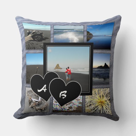 Monogrammed Foto Collage Sierkussen (Voorkant)