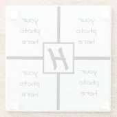 Monogrammed Foto Glazen Onderzetter (Achterkant)