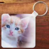 Monogrammed Foto Rood en Zwart Buffalo Sleutelhanger (Achterkant)