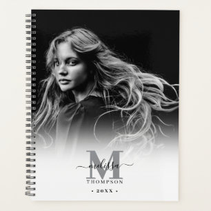 Monogrammed Foto Zwart Wit Artiest Kalender Planner