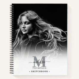 Monogrammed Foto Zwart Wit Artiest Sketchbook Notitieboek