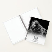 Monogrammed Foto Zwart Wit Artiest Sketchbook Notitieboek (Binnen)