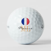 Monogrammed Franse vlag & Franse Golf Balls Golfballen (Voorkant)