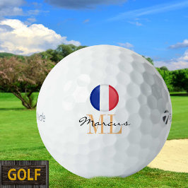 Monogrammed Franse vlag & Franse Golf Balls Golfballen