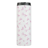 Monogrammed Frilly Coquette Pink watercolor Bow  Thermosbeker (Achterkant)