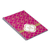 Monogrammed Fuchsia and Gold Moroccan Notitieboek (Rechterzijde)