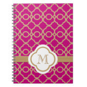Monogrammed Fuchsia and Gold Moroccan Notitieboek (Voorkant)