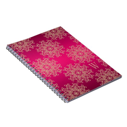 Monogrammed Fuchsia and Gold Notebook Journal Notitieboek (Rechterzijde)