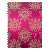 Monogrammed Fuchsia and Gold Notebook Journal Notitieboek (Voorkant)