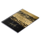 Monogrammed Fun Modern Gold Glitter Script Notitieboek (Linkerzijde)