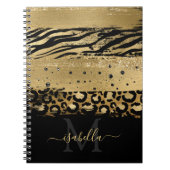 Monogrammed Fun Modern Gold Glitter Script Notitieboek (Voorkant)