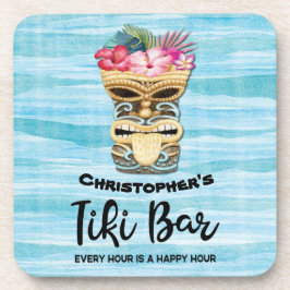 Monogrammed Funny Beach Tiki Bar Party Bier Onderzetter