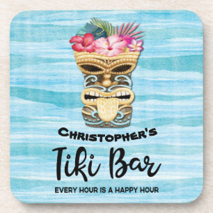 Monogrammed Funny Beach Tiki Bar Party Bier Onderzetter