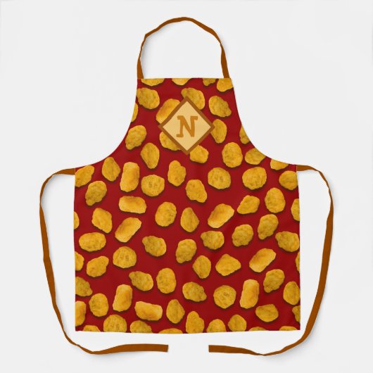Monogrammed Funny Chicken Nugget Pattern Schort (Voorkant)
