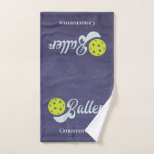 Monogrammed Funny Pickleball Player Sports Handdoek (Handdoek)