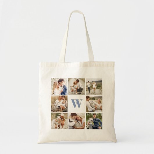 Monogrammed Galerij van 8 Persoonlijke Foto's Tote Bag (Voorkant)