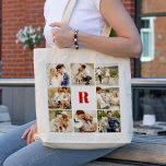 Monogrammed Galerij van 8 Persoonlijke Foto's Tote Bag<br><div class="desc">Personaliseer dit ontwerp met 8 van uw favoriete foto's en een monogram in uw favoriete kleur. Een perfecte mix van stijl en sentimentaliteit. Ideaal voor geschenken of dagelijks gebruik.</div>