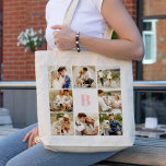 Monogrammed Galerij van 8 Persoonlijke Foto's Tote Bag<br><div class="desc">Personaliseer dit ontwerp met 8 van uw favoriete foto's en een monogram in uw favoriete kleur. Een perfecte mix van stijl en sentimentaliteit. Ideaal voor geschenken of dagelijks gebruik.</div>
