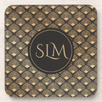 Monogrammed Gatsby Art Deco Fan Pattern