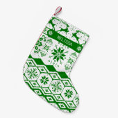 Monogrammed gebreide kerst rendieren kleine kerstsok (Voorkant (Hangend))