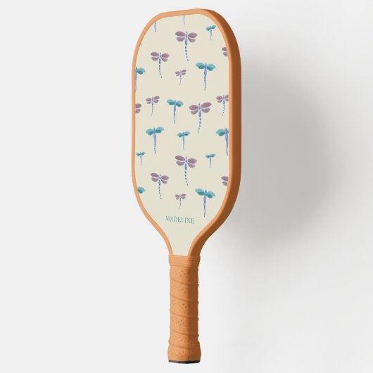 Monogrammed Gedekte Patroon van Dragonflies voeg N Pickleball Paddle (Links)